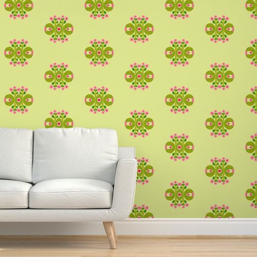 Lily Pad Light Green Wallpaper