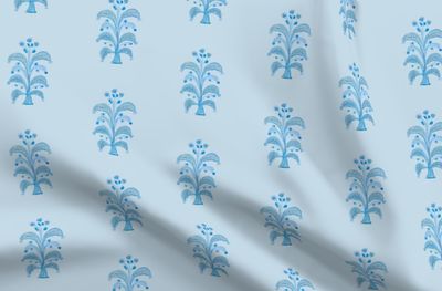 Fleur De Lily Small Blue Fabric